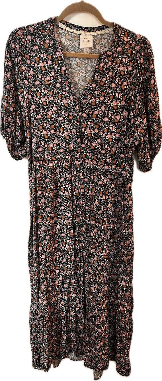 Knox Rose Women's Floral Midi Dress Size M - Picture 1 of 12